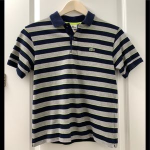 Authentic Lacoste Kids Pique Stripe Polo Shirt